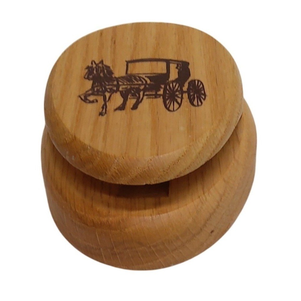 Amish Wood Horse & Buggy Magic Marble Towel Holder Americana Decor